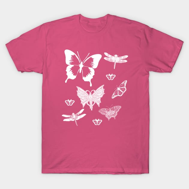 White Butterfly Art T-Shirt by Scarebaby